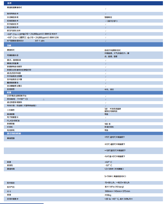 Grampus Dp-1便攜露點(diǎn)儀技術(shù)參數(shù)